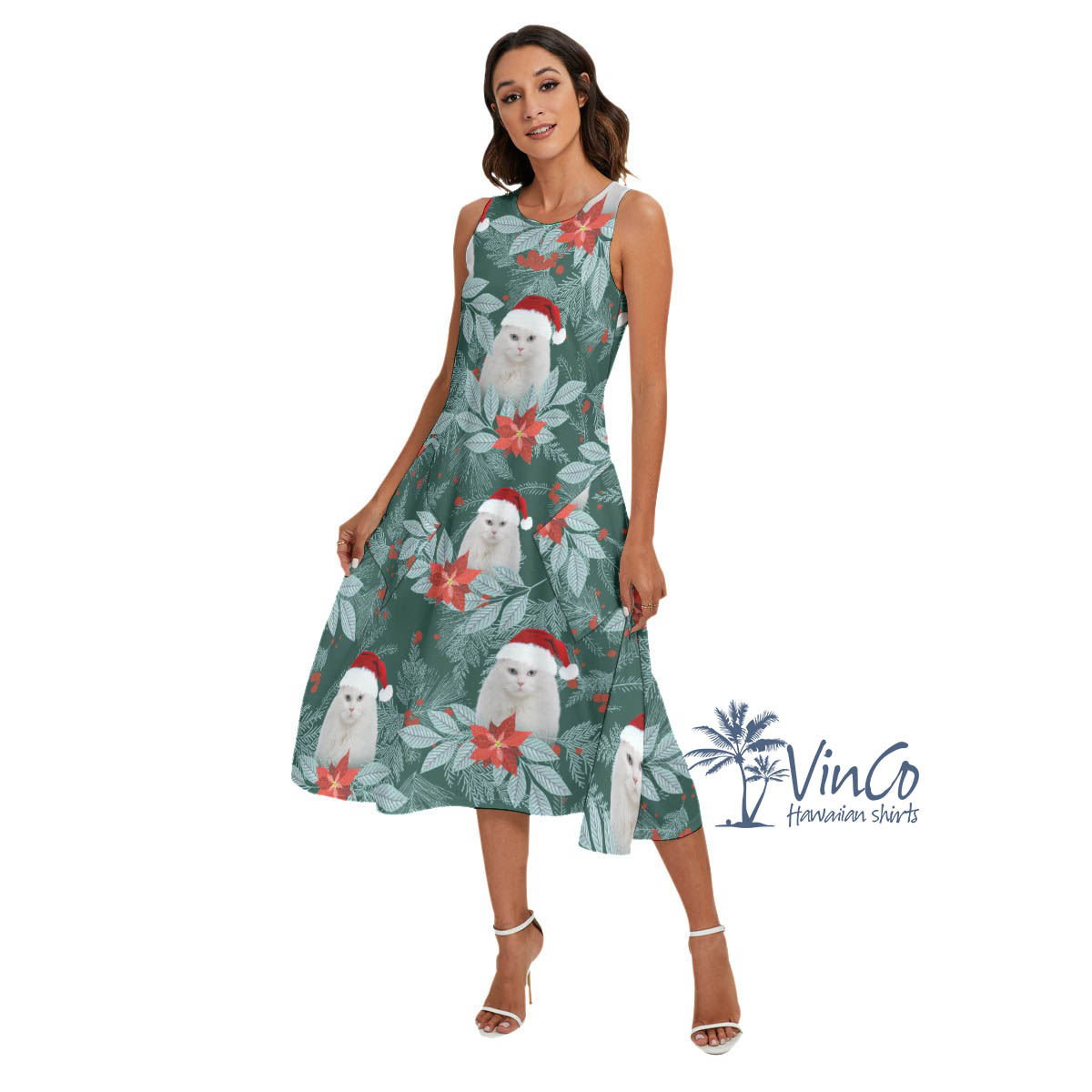 Cute Personalized Pet Face Women's Christmas Dress