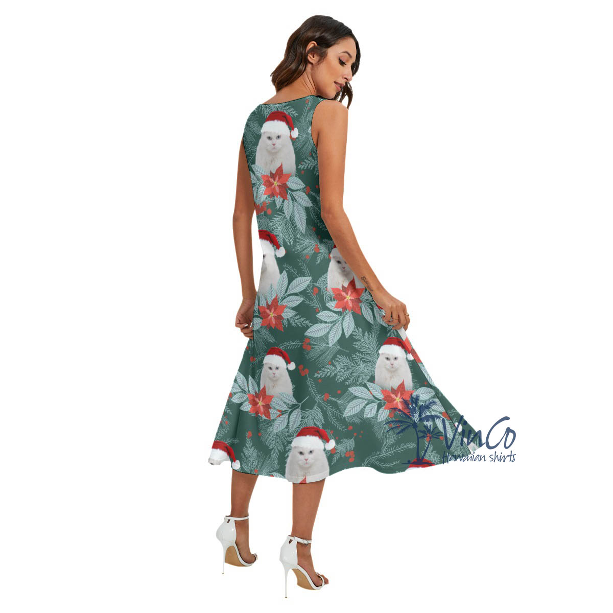 Cute Personalized Pet Face Women's Christmas Dress