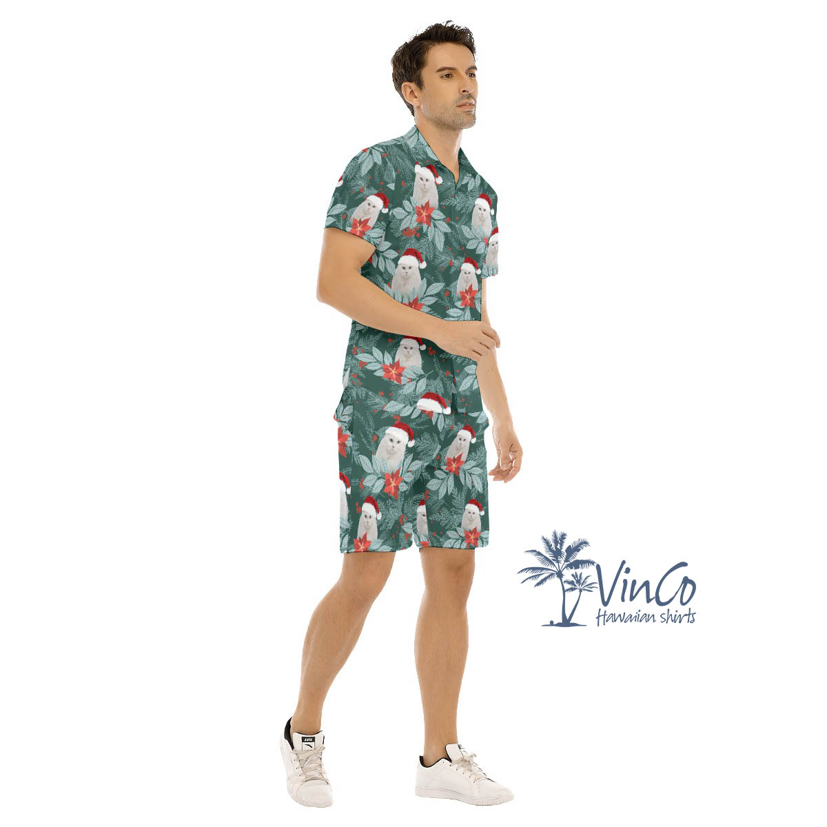 Custom Dog Cat Christmas Hawaiian Shirt Set For men