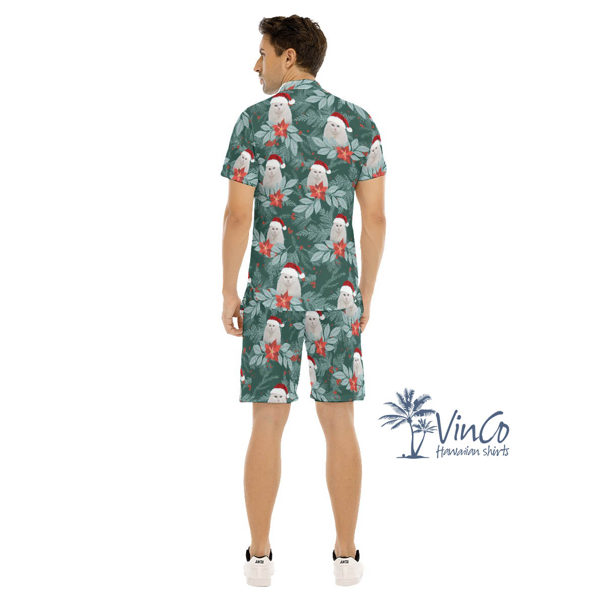 Custom Dog Cat Christmas Hawaiian Shirt Set For men