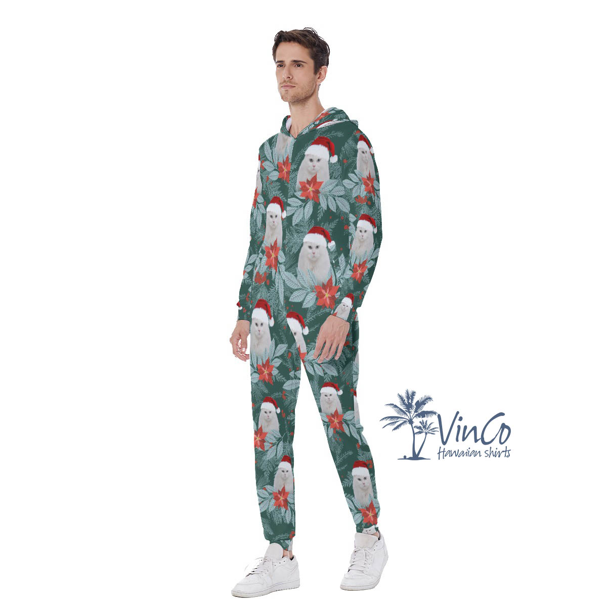 Custom Pet Face Family Matching Christmas Jumpsuit
