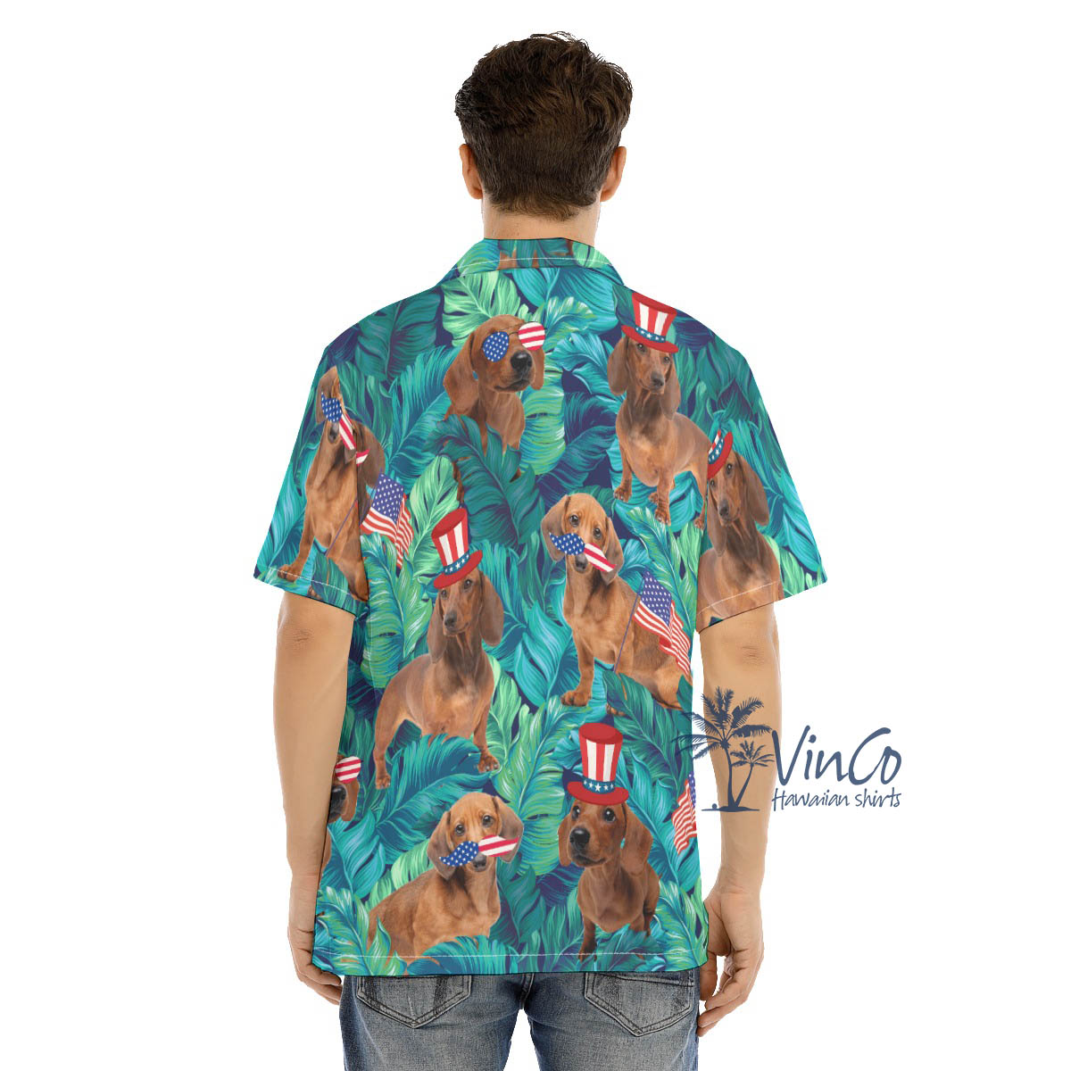 Funny Dachshund American Hat 4th Of July Hawaiian Shirt