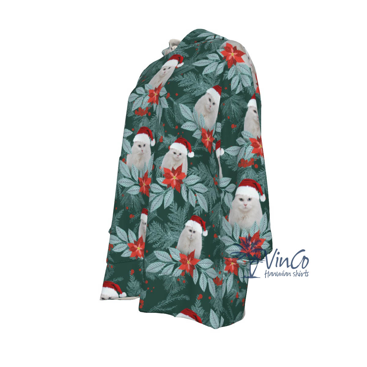 Personalized Cat Face Blanket Hoodie For Christmas