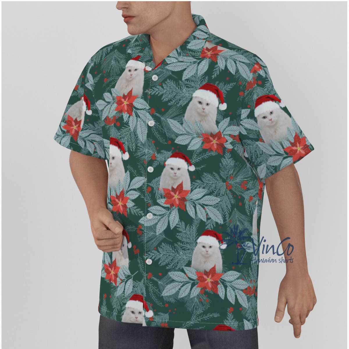 Personalize Cat Christmas Hawaiian Shirt For Men
