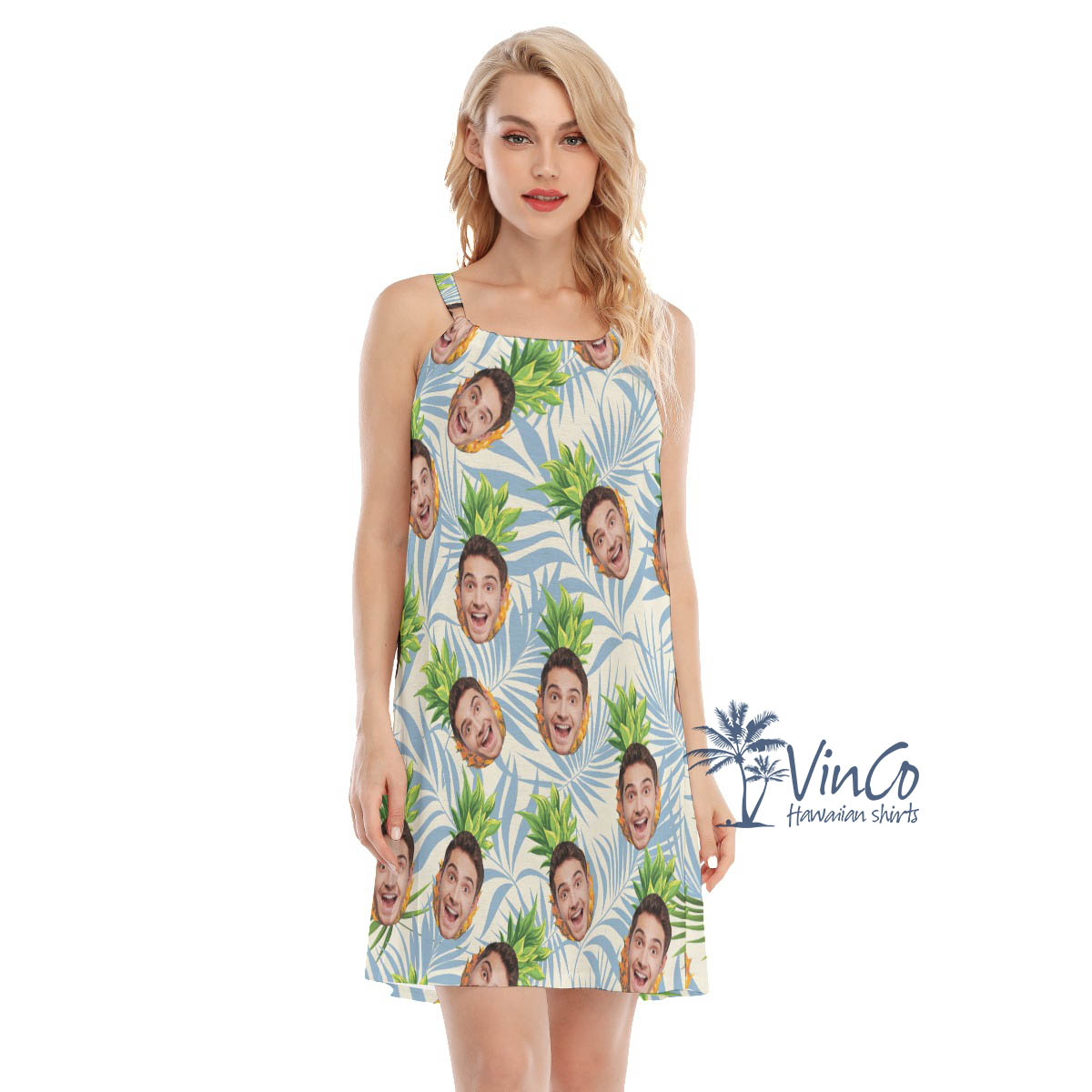 Custom Faces Pineapple Summer Dress For Women - variant image 1
