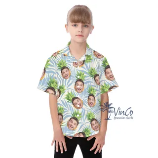Pineapple Custom Hawaiian Shirt With Face For Kids