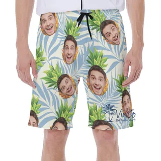 Custom Summer Swim Trunks For Men With Face Pineapples