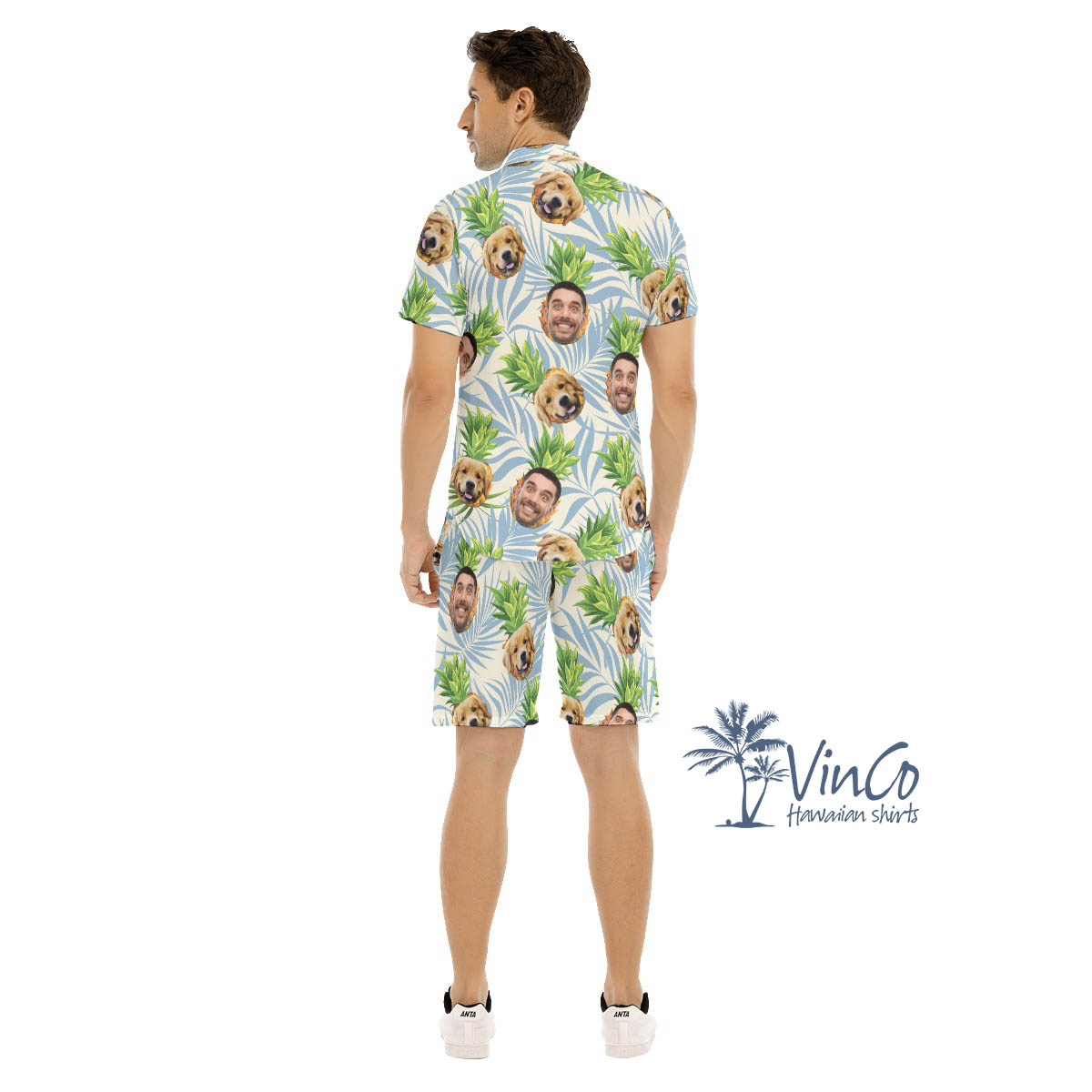 Tropical Pineapple Hawaiian Shirt Set For Men