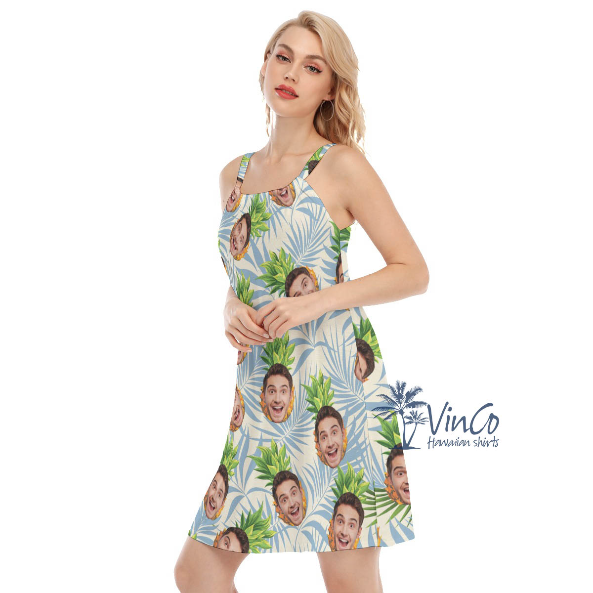 Custom Faces Pineapple Summer Dress For Women