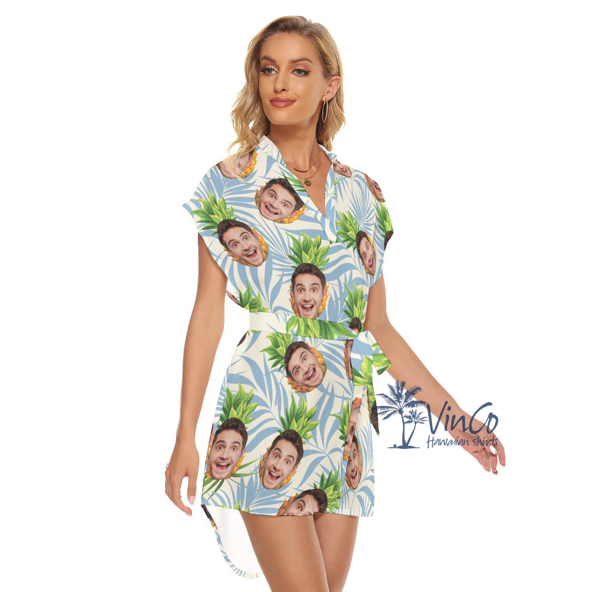 Personalized Face Pineapple Tropical Dress For Women