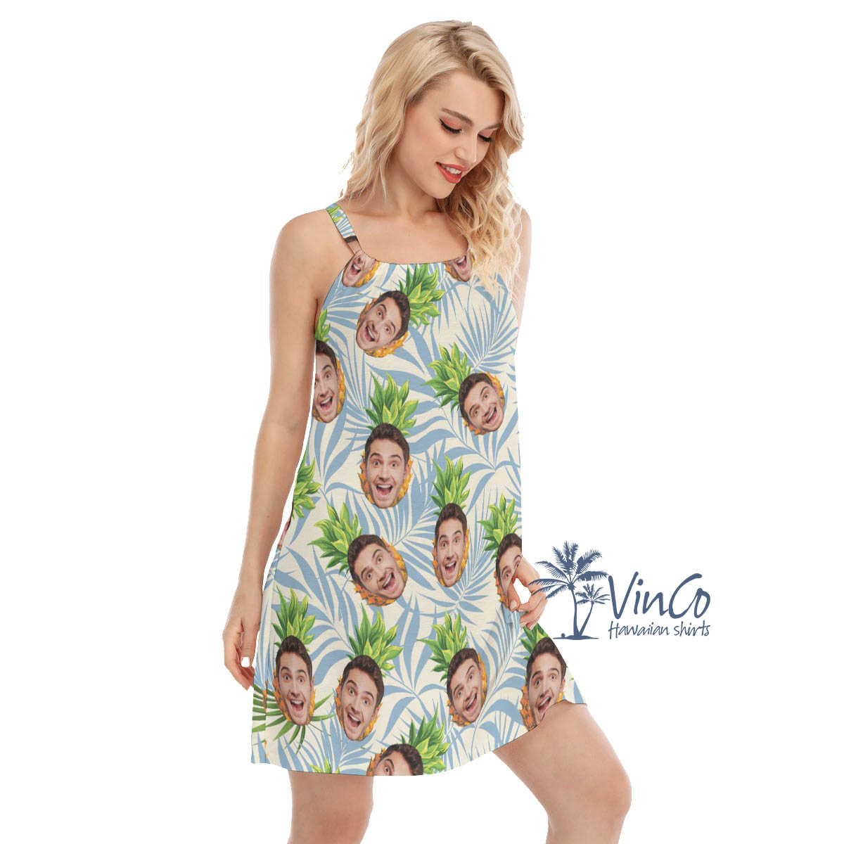 Custom Faces Pineapple Summer Dress For Women