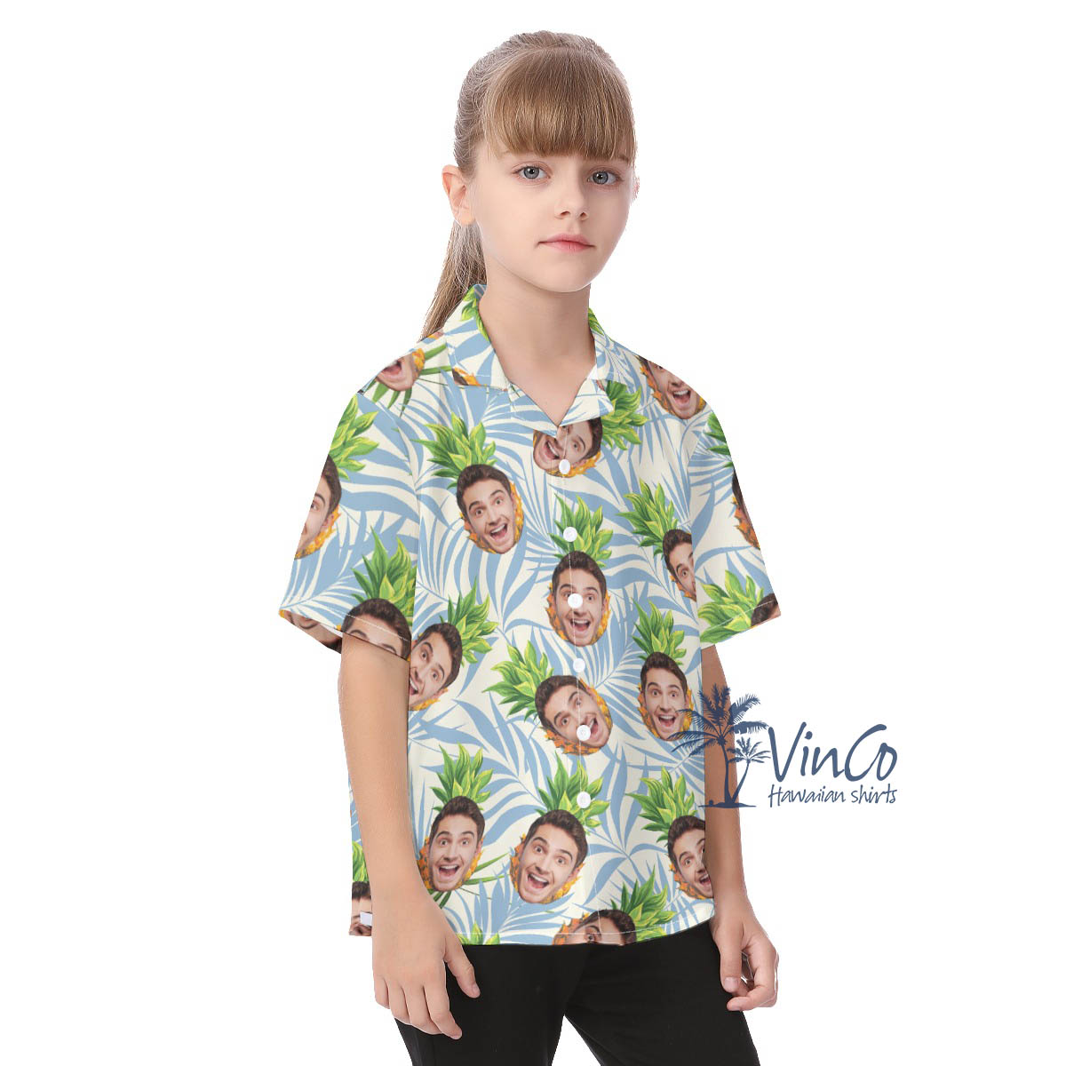 Pineapple Custom Hawaiian Shirt With Face For Kids
