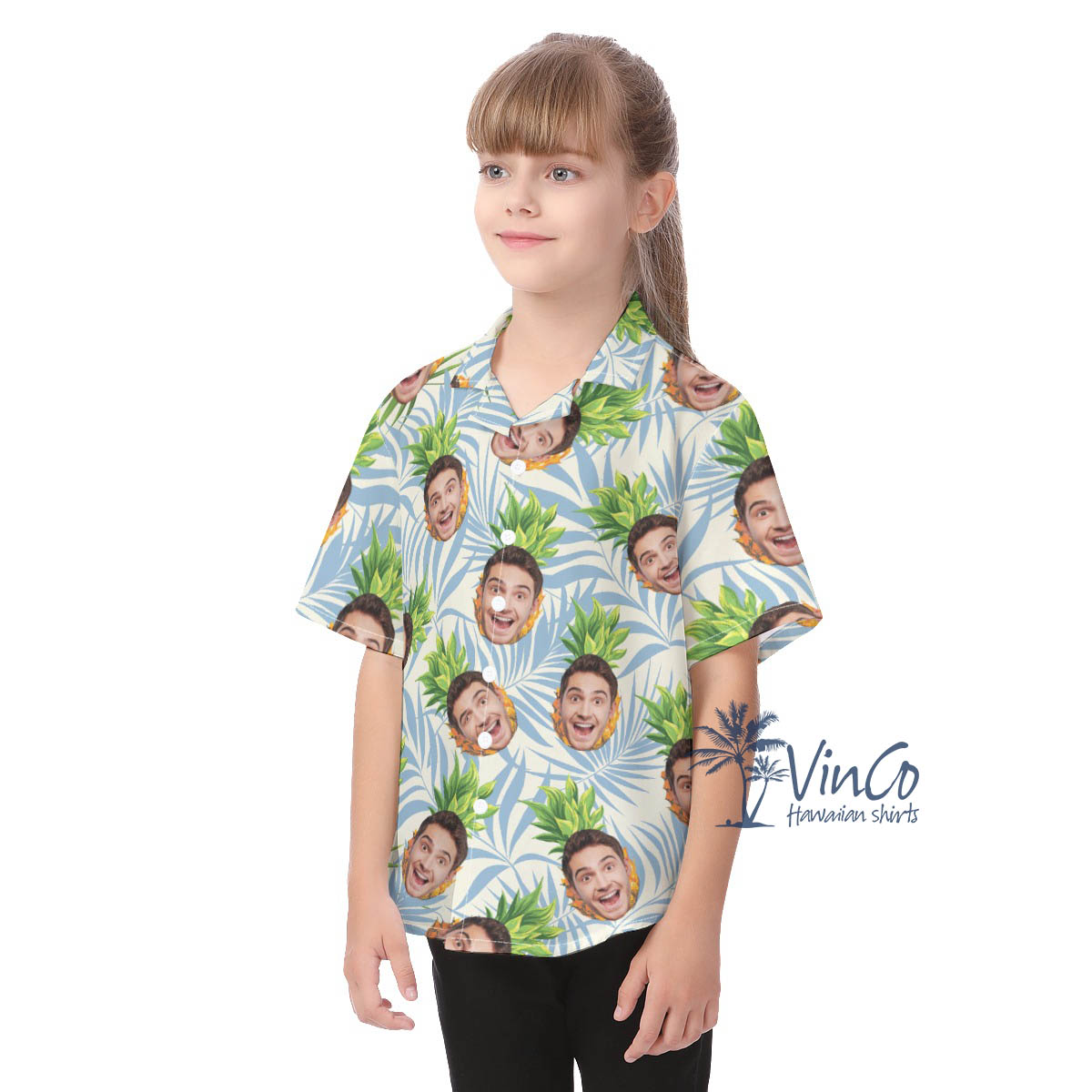 Pineapple Custom Hawaiian Shirt With Face For Kids