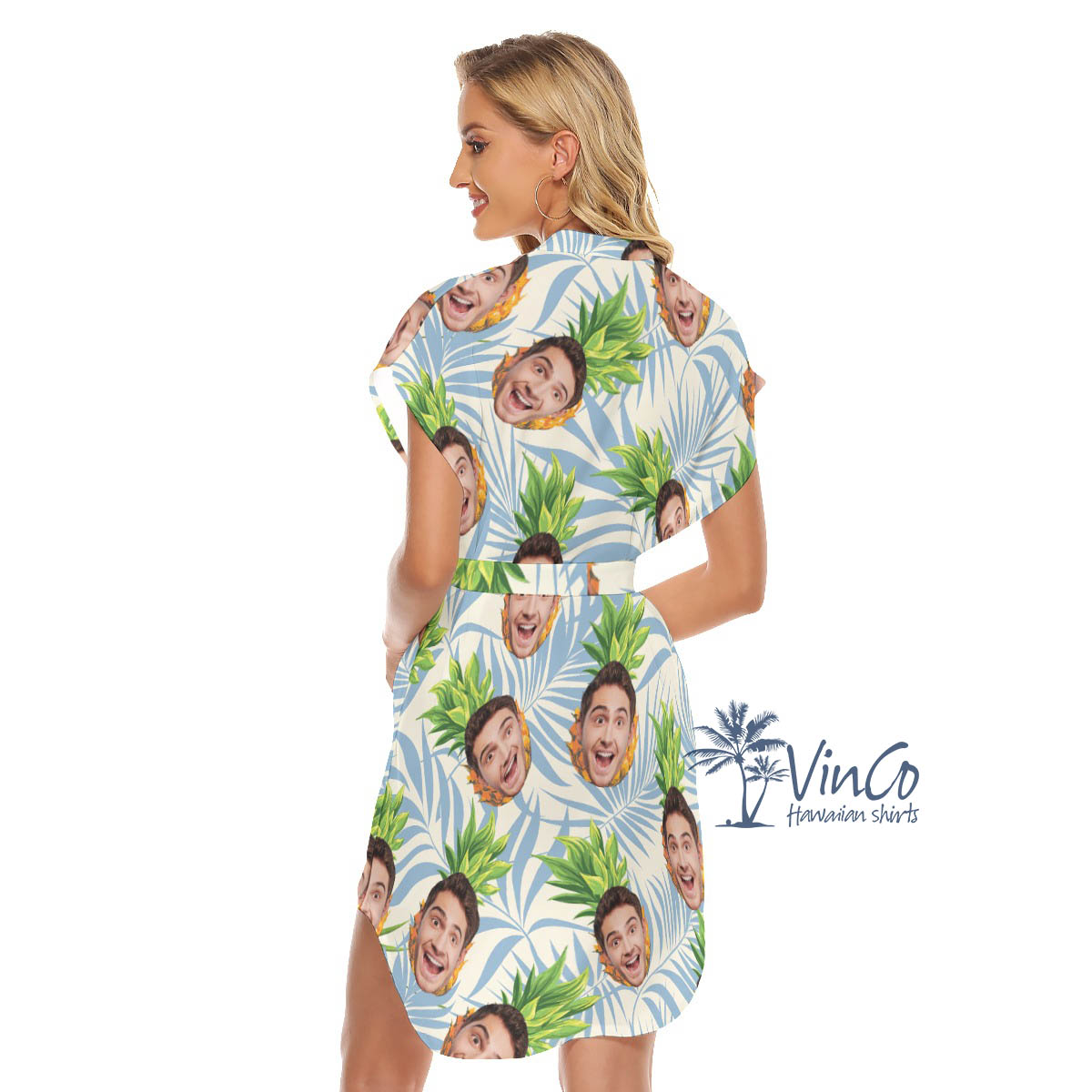 Personalized Face Pineapple Tropical Dress For Women