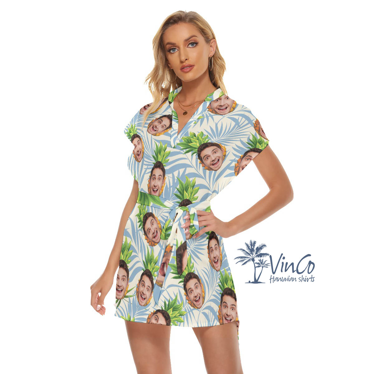 Personalized Face Pineapple Tropical Dress For Women