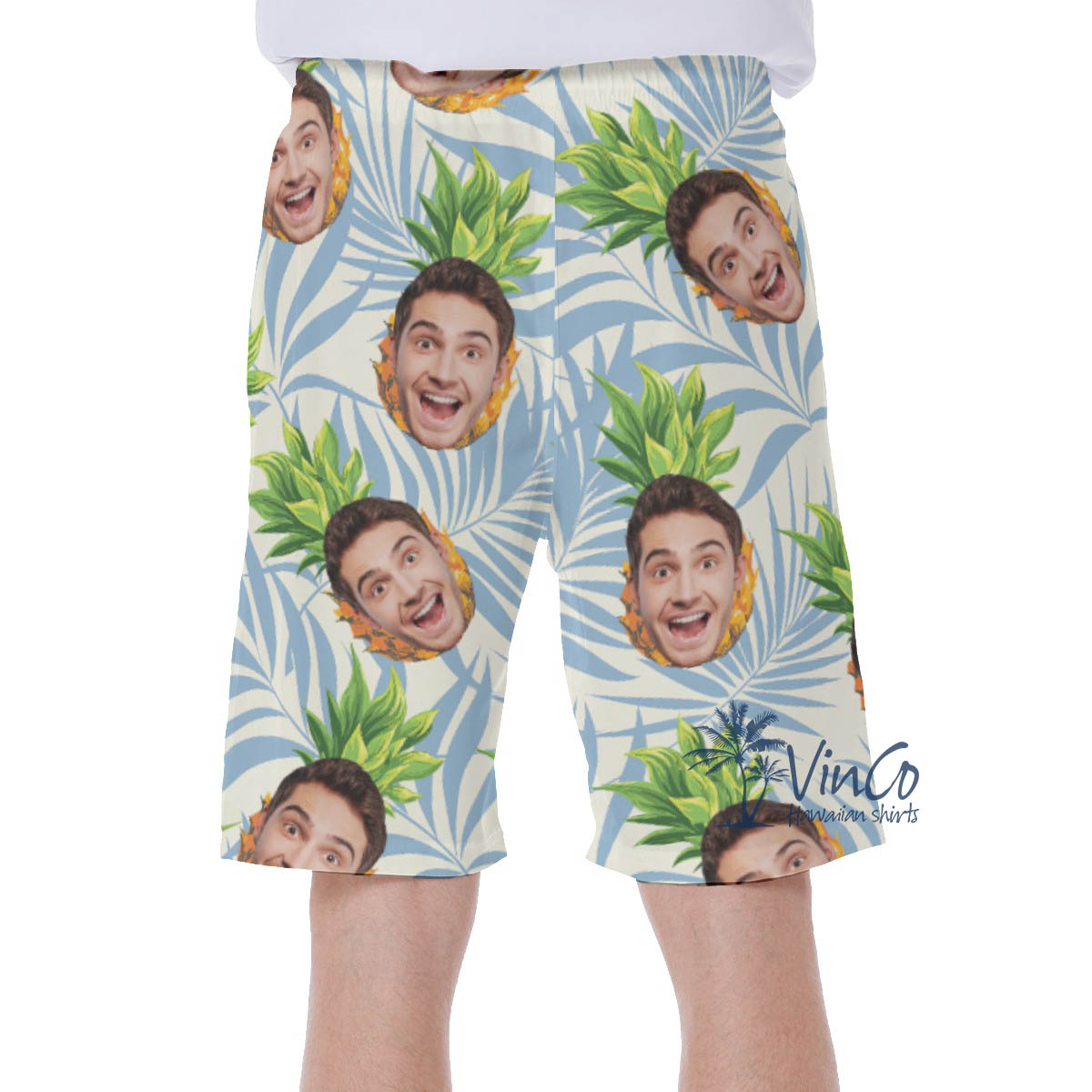 Custom Summer Swim Trunks For Men With Face Pineapples