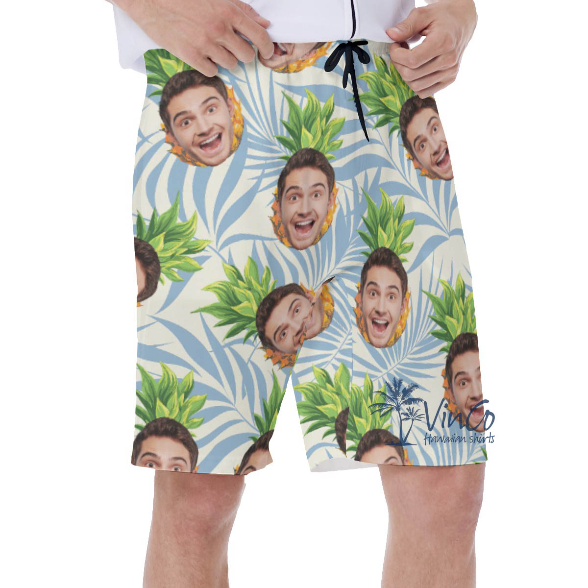 Custom Summer Swim Trunks For Men With Face Pineapples