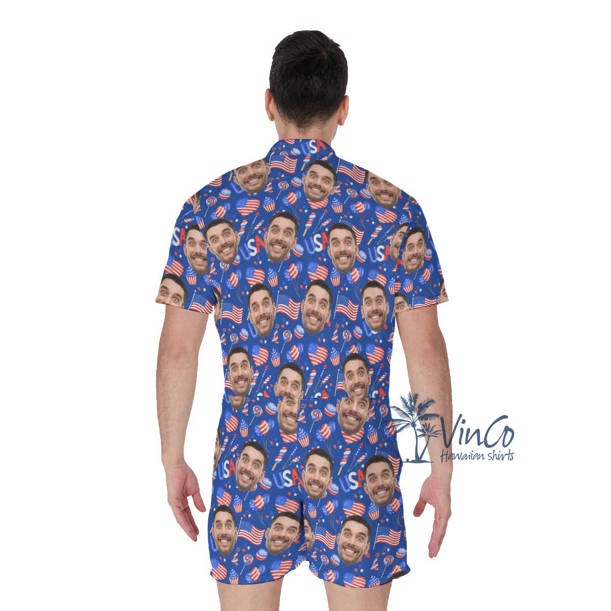 Personalized Faces Hawaiian Romper For Men