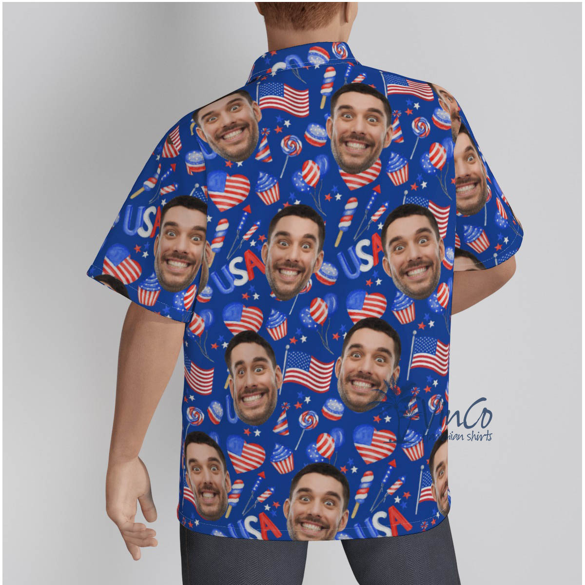 Happy Independence Day Custom Hawaiian Shirt With Faces