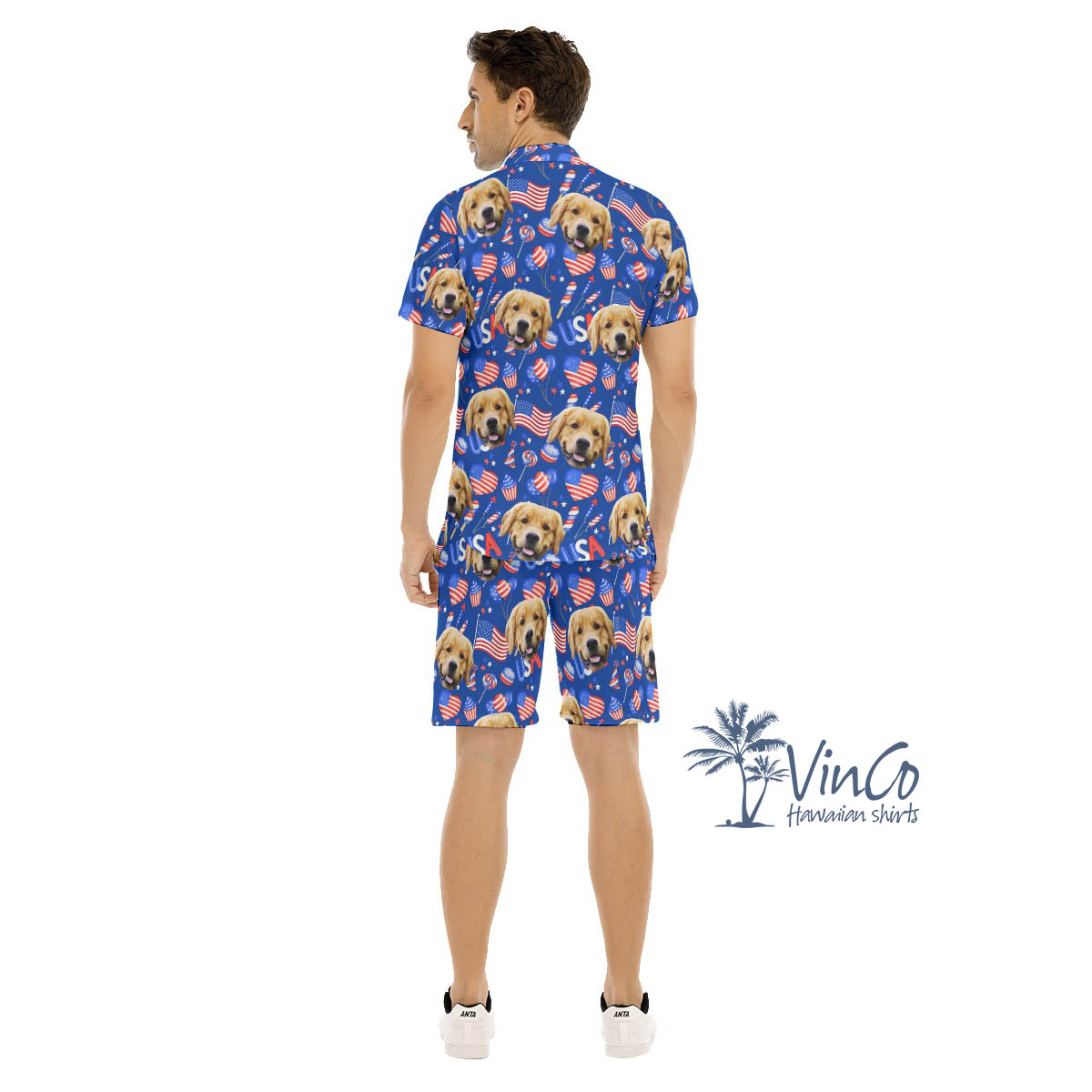 Happy 4th Of July Custom Hawaiian Shirt With Dog Face