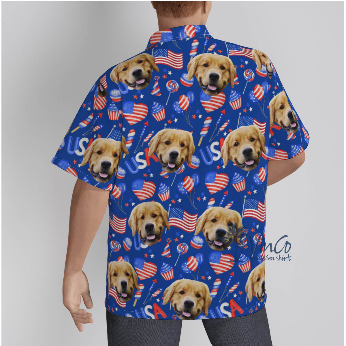 Custom Dog 4th Of July Hawaiian Shirt For Men