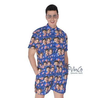 American Independence Party Custom 2 Faces Hawaiian Men's Romper