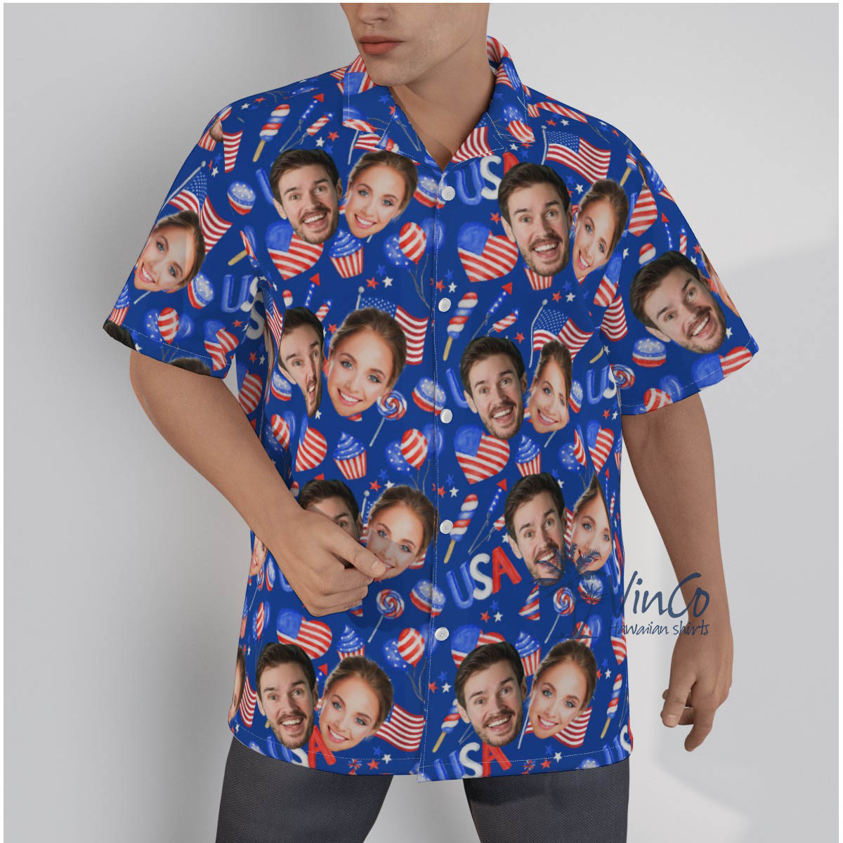 4th Of July USA Custom Multiple Faces Hawaiian Shirt - variant image 1