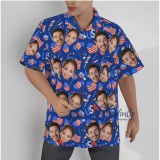 4th Of July USA Custom Multiple Faces Hawaiian Shirt