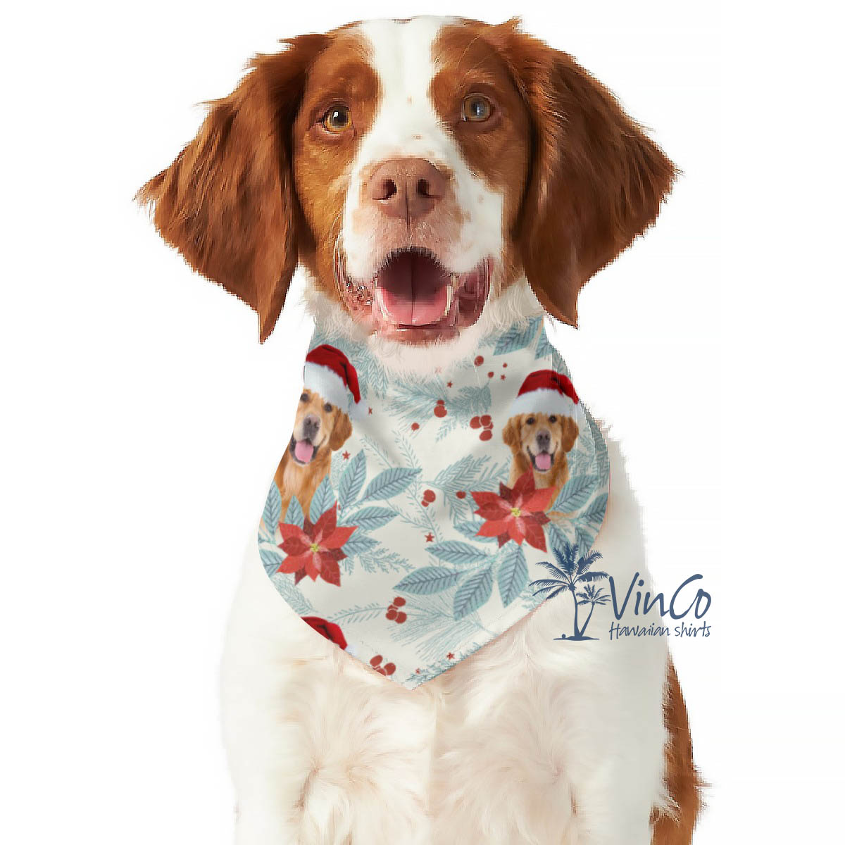 Funny Custom Face Christmas Scarf For Dog Pet - variant image 1