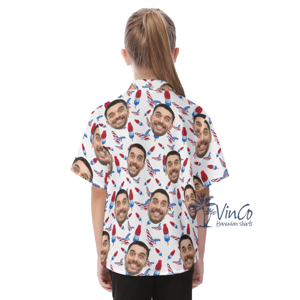 4th Of July Custom Kid's Hawaiian Shirt With Multi Faces