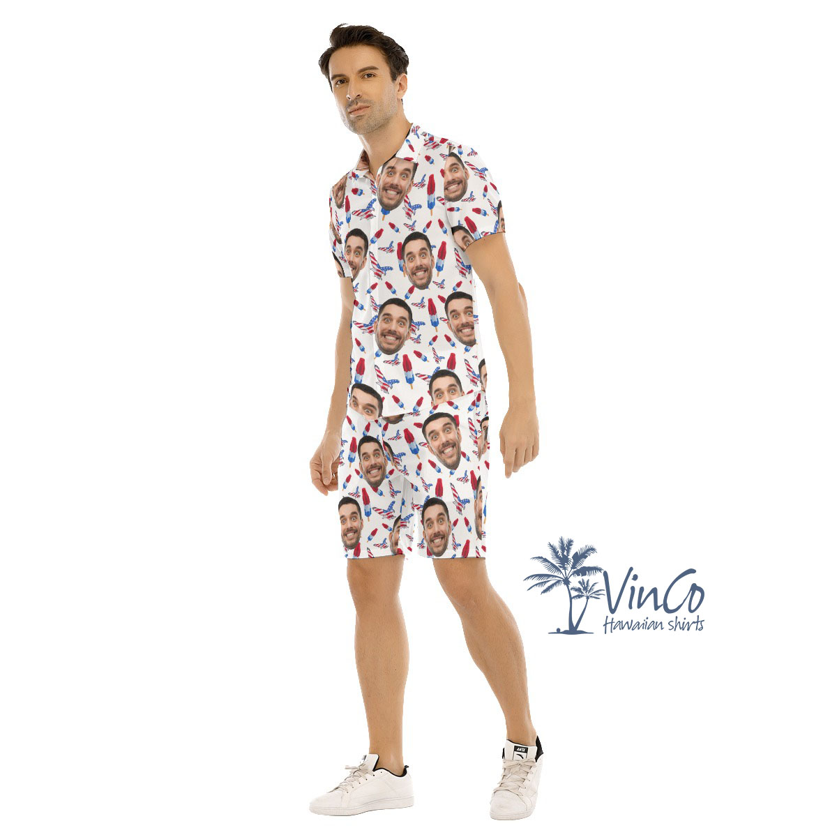 4th Of July American Eagle Custom Hawaiian Set With Multiple Faces