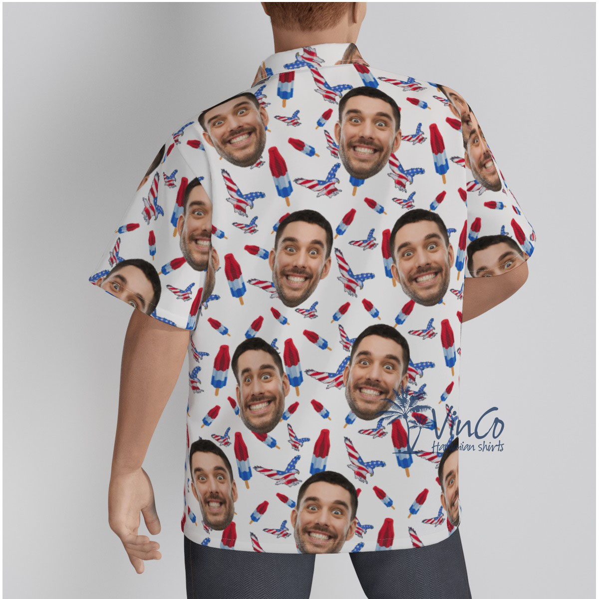Custom Face American Eagle Hawaiian Shirt For Men