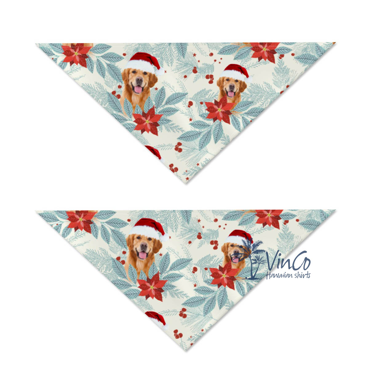 Funny Custom Face Christmas Scarf For Dog Pet