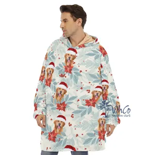Custom Face Christmas Blanket Hoodie For Men