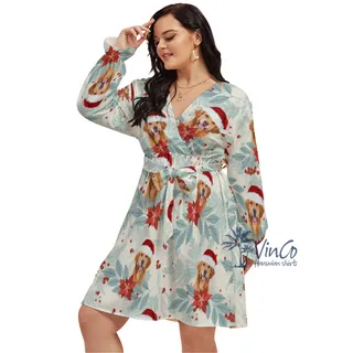 Custom Face Plus Size Christmas Dress For Women