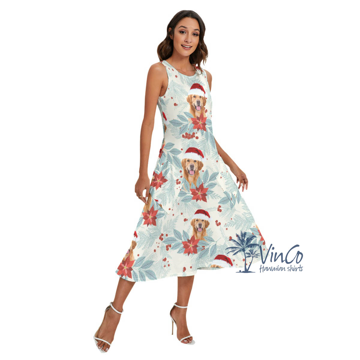 Custom Dog Christmas Hawaiian Dress With Pockets - variant image 1