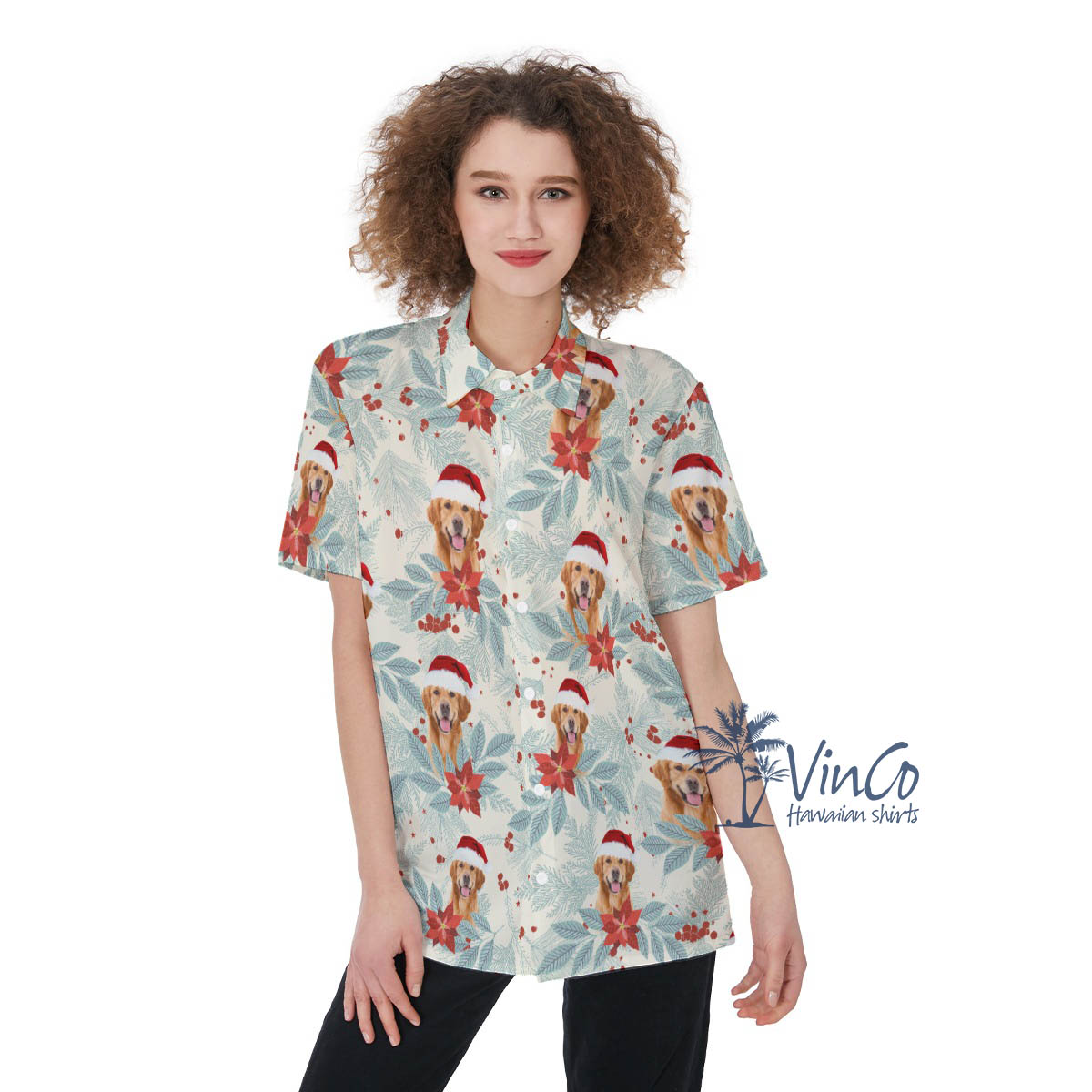 Custom Face Christmas Aloha Shirt For Women - variant image 1