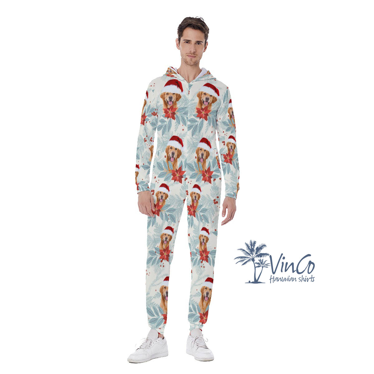 Funny Custom Face Christmas Onesie for Men - variant image 1