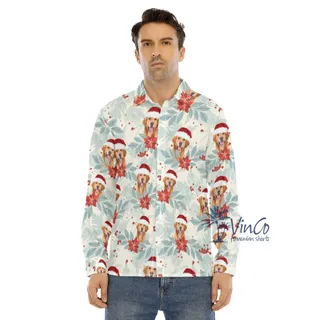 Custom Christmas Long Sleeve Hawaiian Shirt For Men