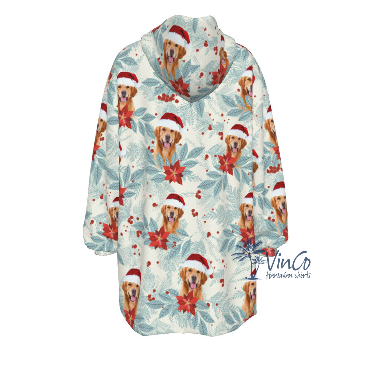 Personalized Dog Face Blanket Hoodie For Women