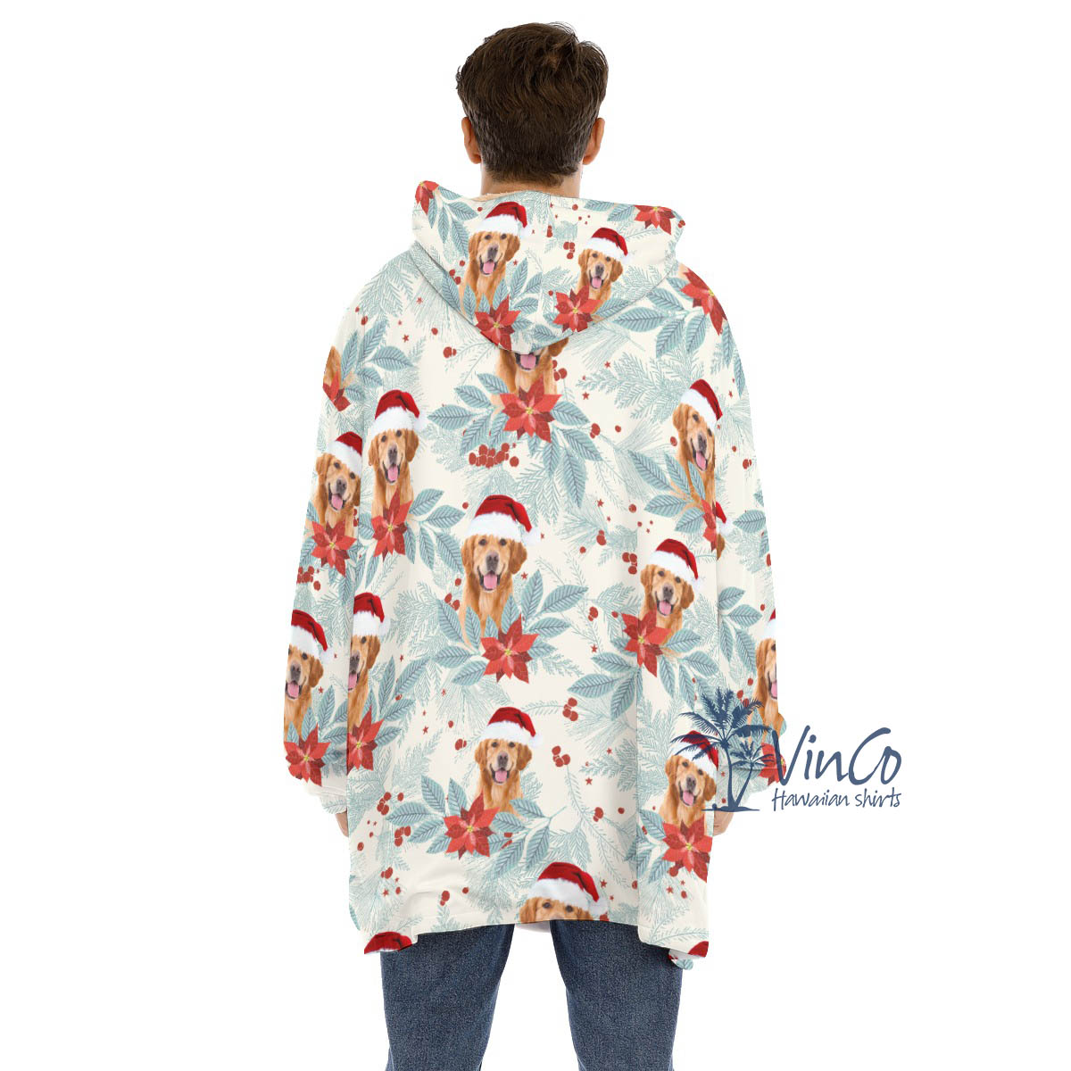 Custom Face Christmas Blanket Hoodie For Men