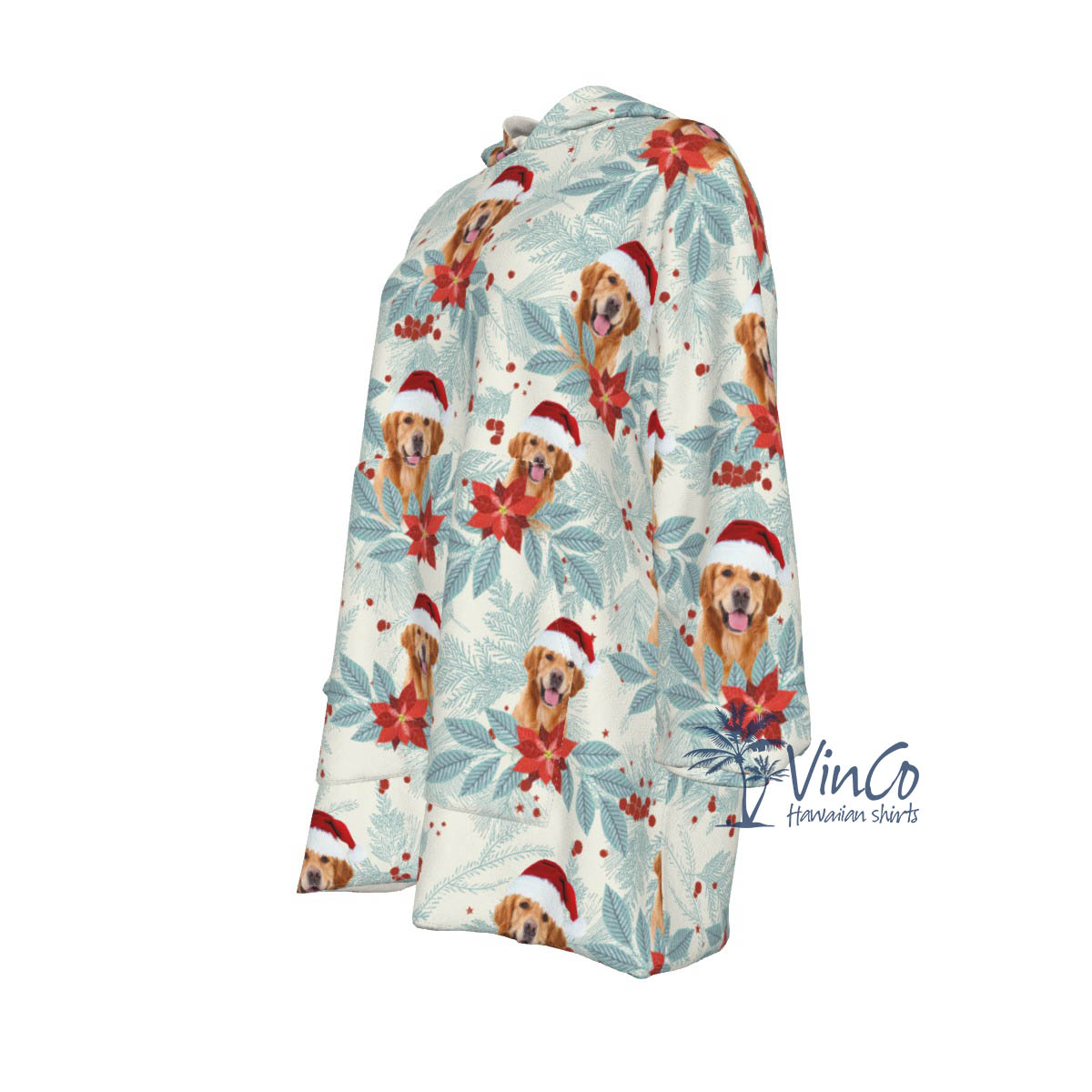 Personalized Dog Face Blanket Hoodie For Women