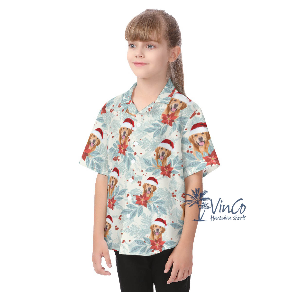 Custom Dog Face Christmas Hawaiian Shirt For Women