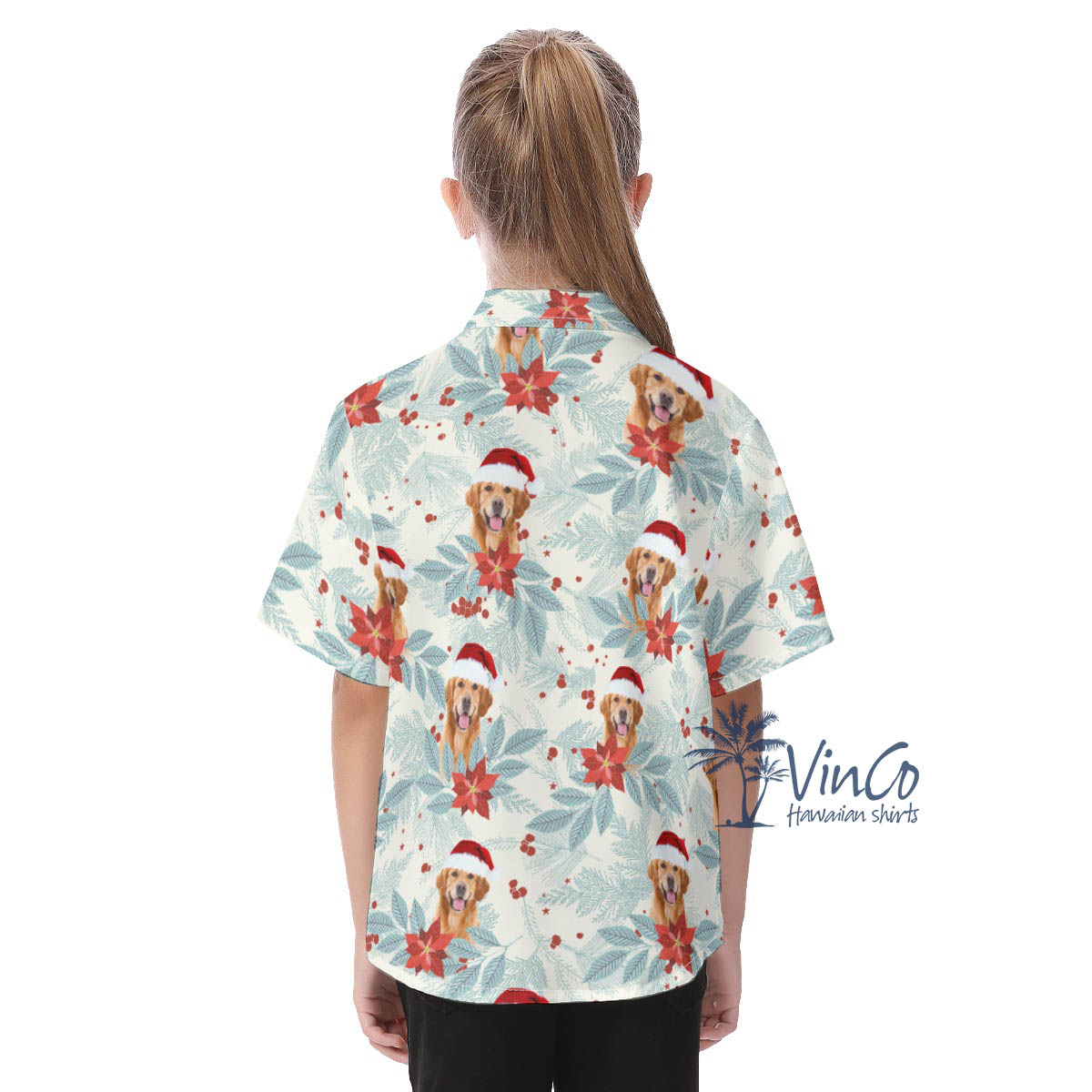 Custom Dog Face Christmas Hawaiian Shirt For Women