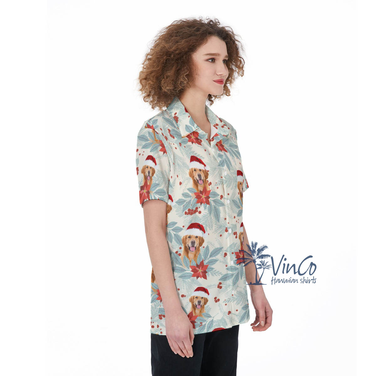 Custom Face Christmas Aloha Shirt For Women