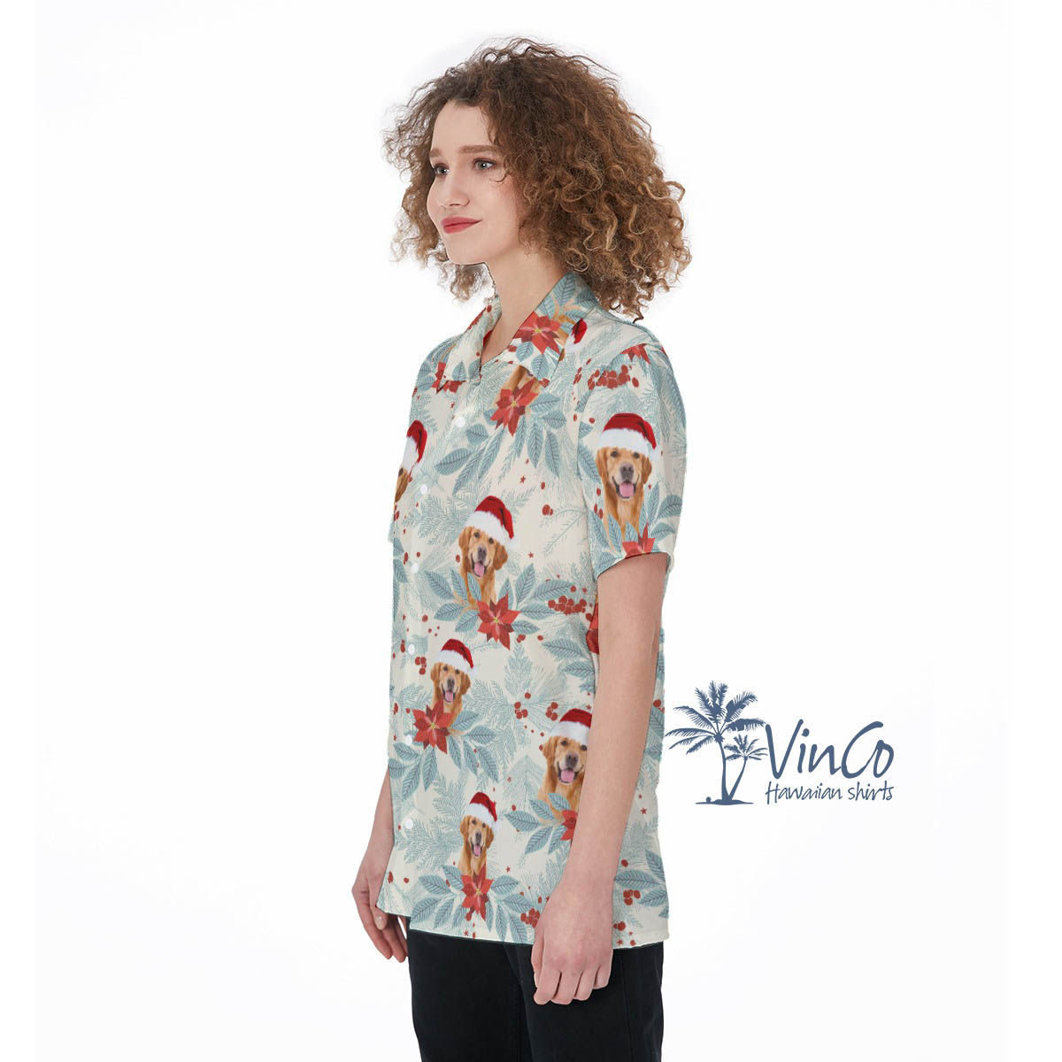 Custom Face Christmas Aloha Shirt For Women