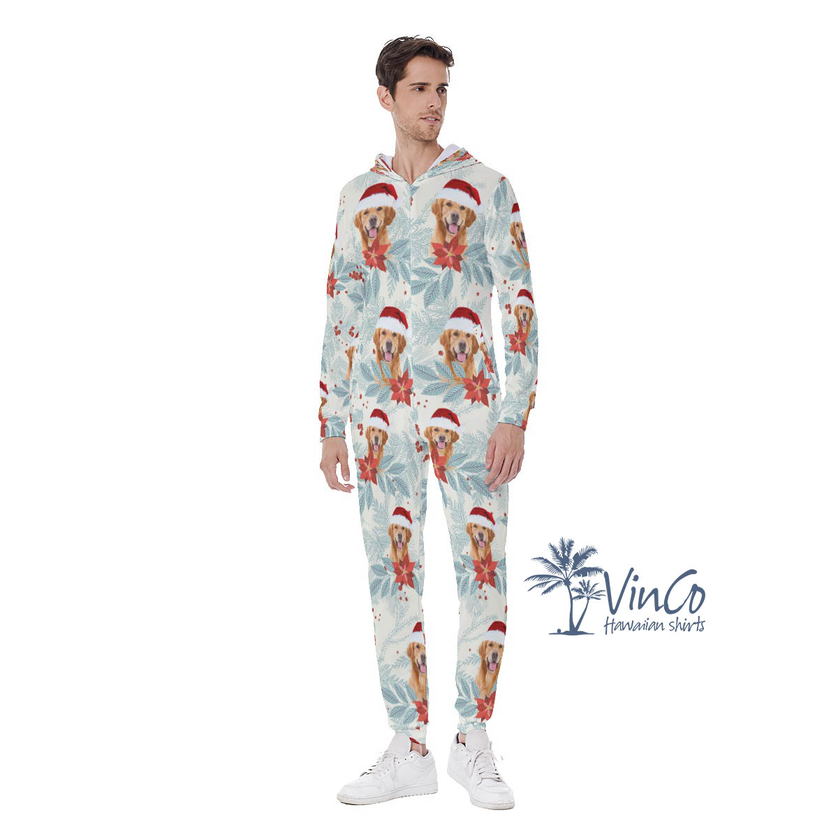 Funny Custom Face Christmas Onesie for Men