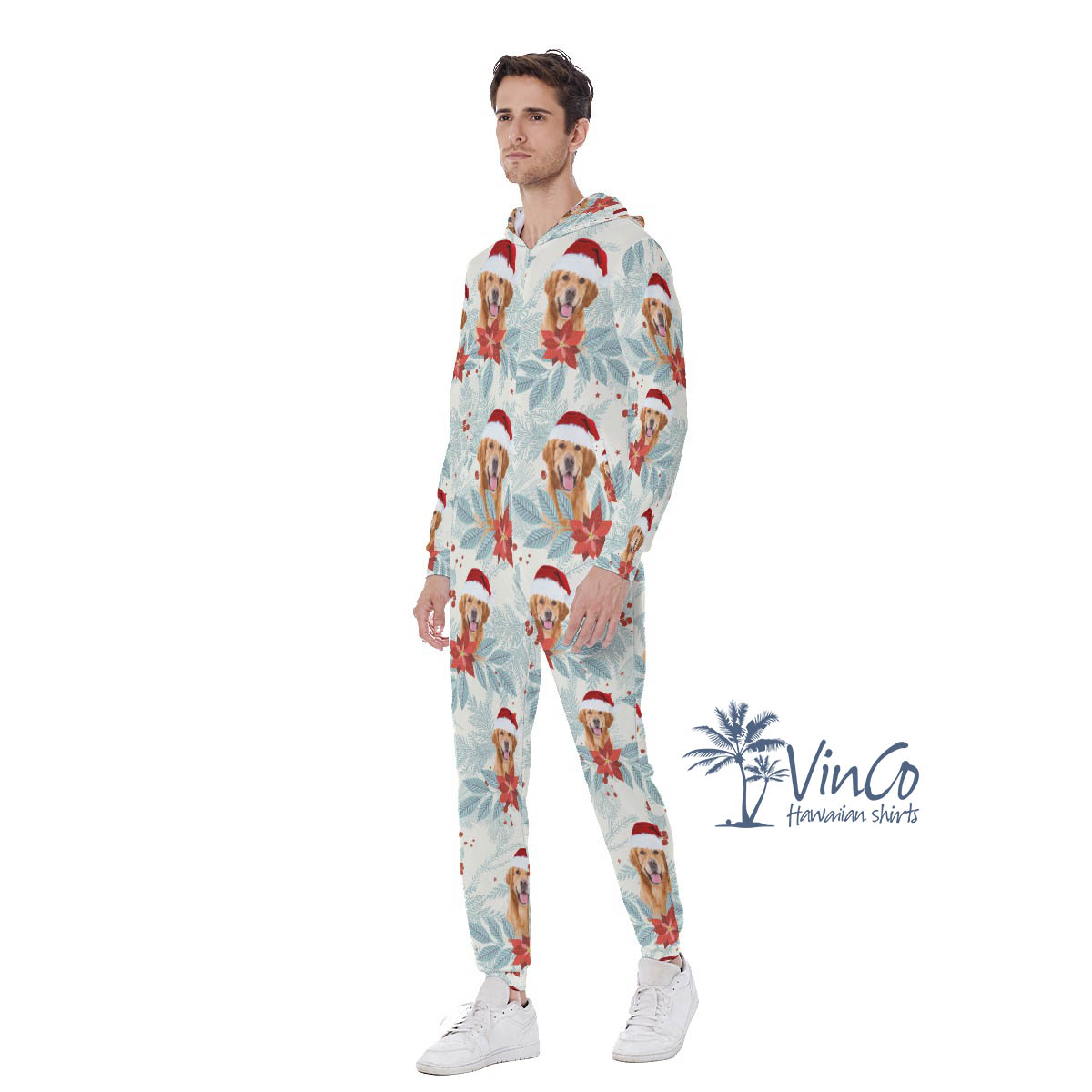 Funny Custom Face Christmas Onesie for Men