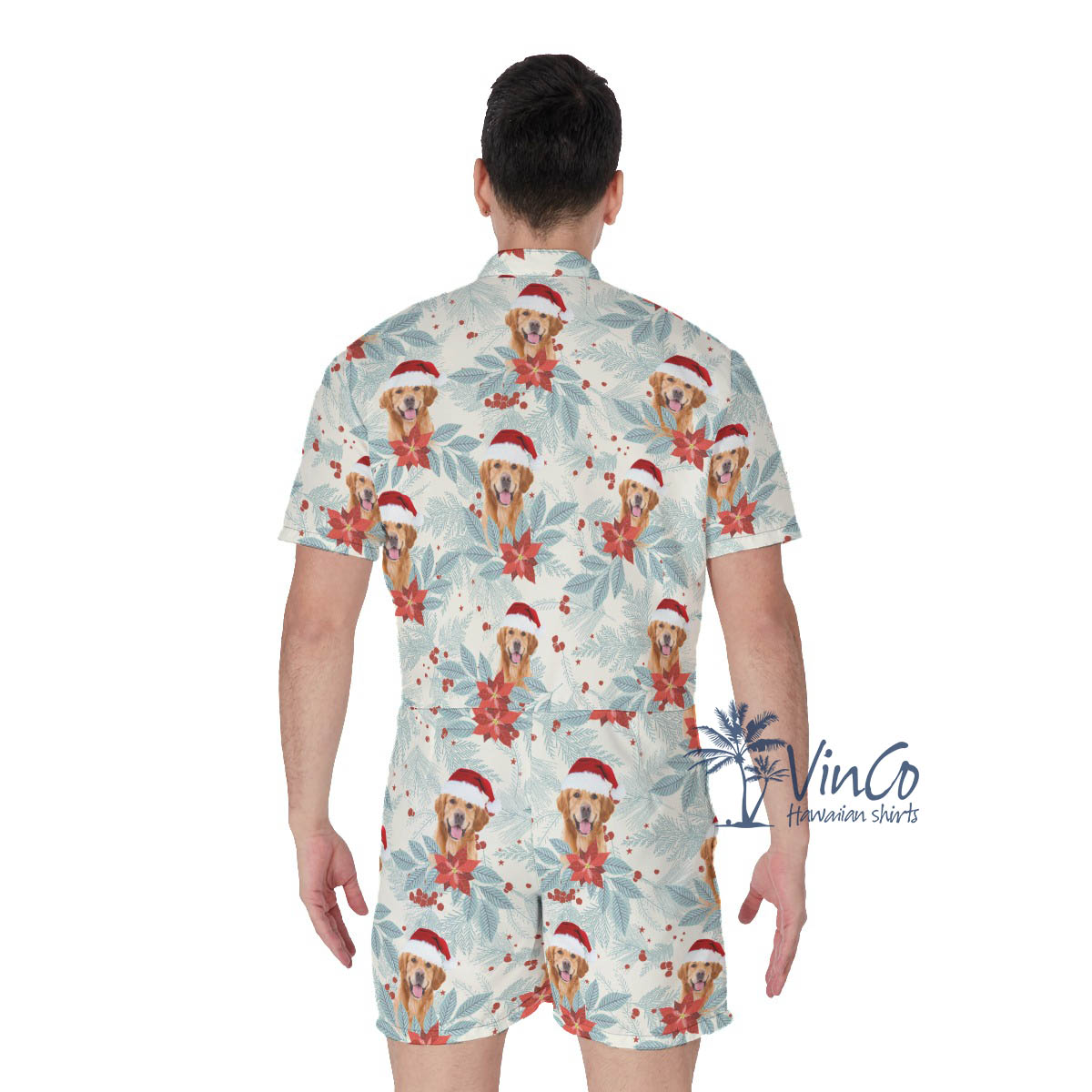 Custom Christmas Tropical Romper For Men