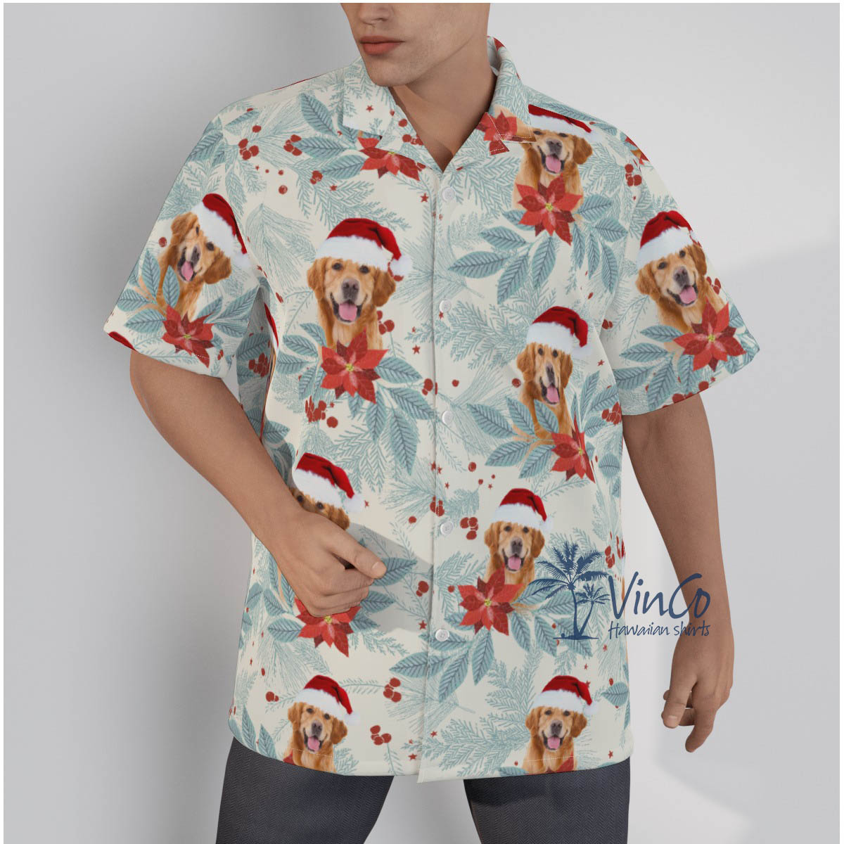 Custom Face Christmas Hawaiian Shirt For Men - variant image 1